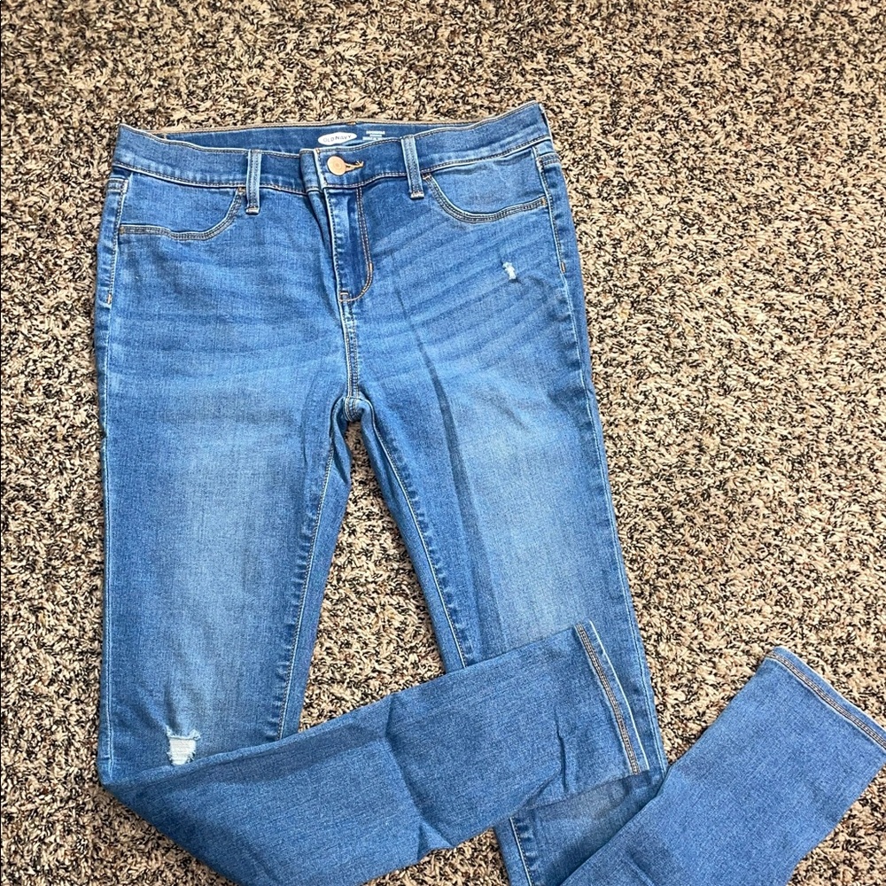 Old Navy Rockstar Jeggings High Rise Skinny Stretch Denim Jeans Girls 16 EUC